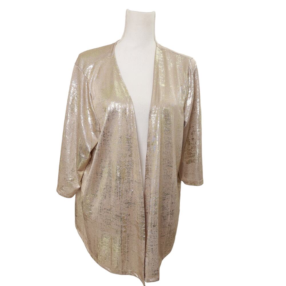 Park &‎ Main gold Metallic cardigan lightweight size 2XL